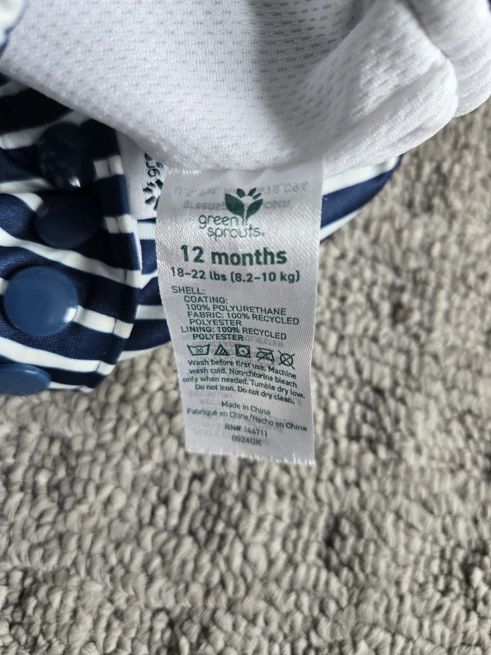 Set Of Striped Navy Swim Diapers With Snapps
